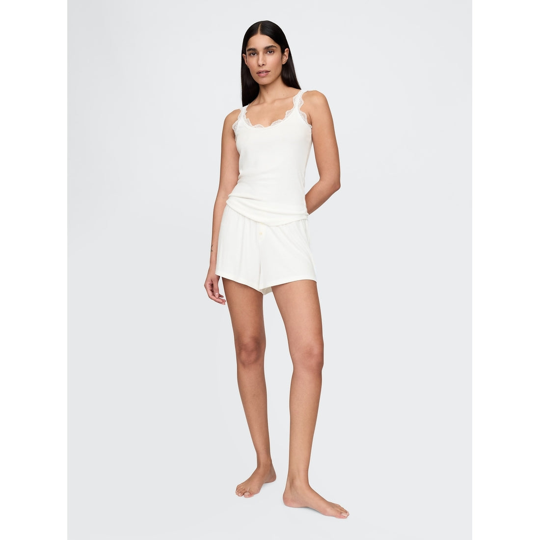 Women's Mini Rib Lace Pj Tank Top