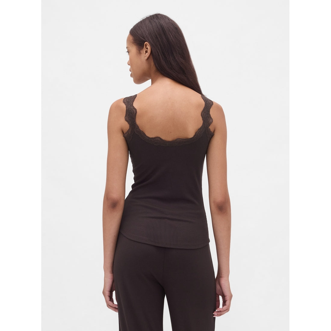 Women's Mini Rib Lace Pj Tank Top
