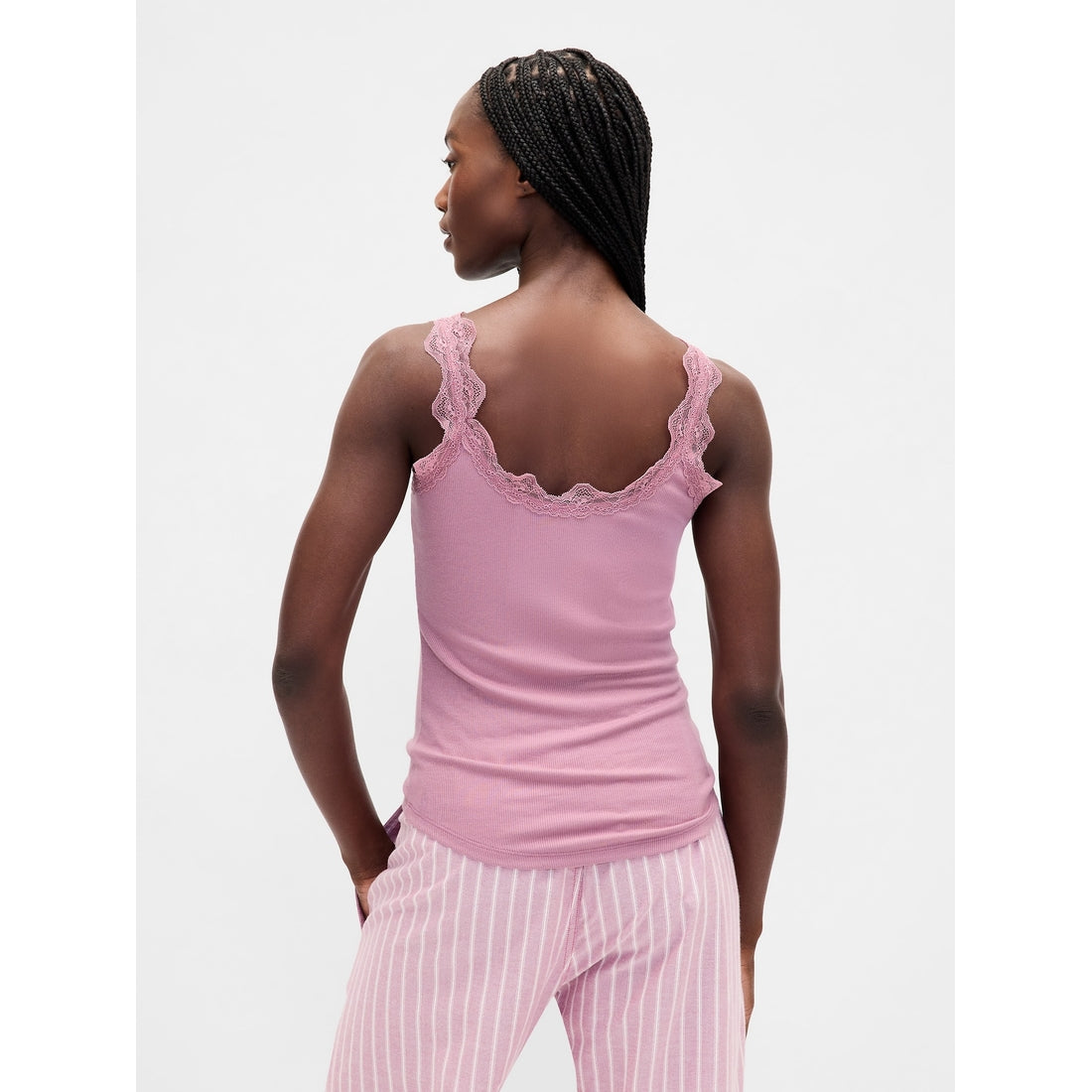 Women's Mini Rib Lace Pj Tank Top