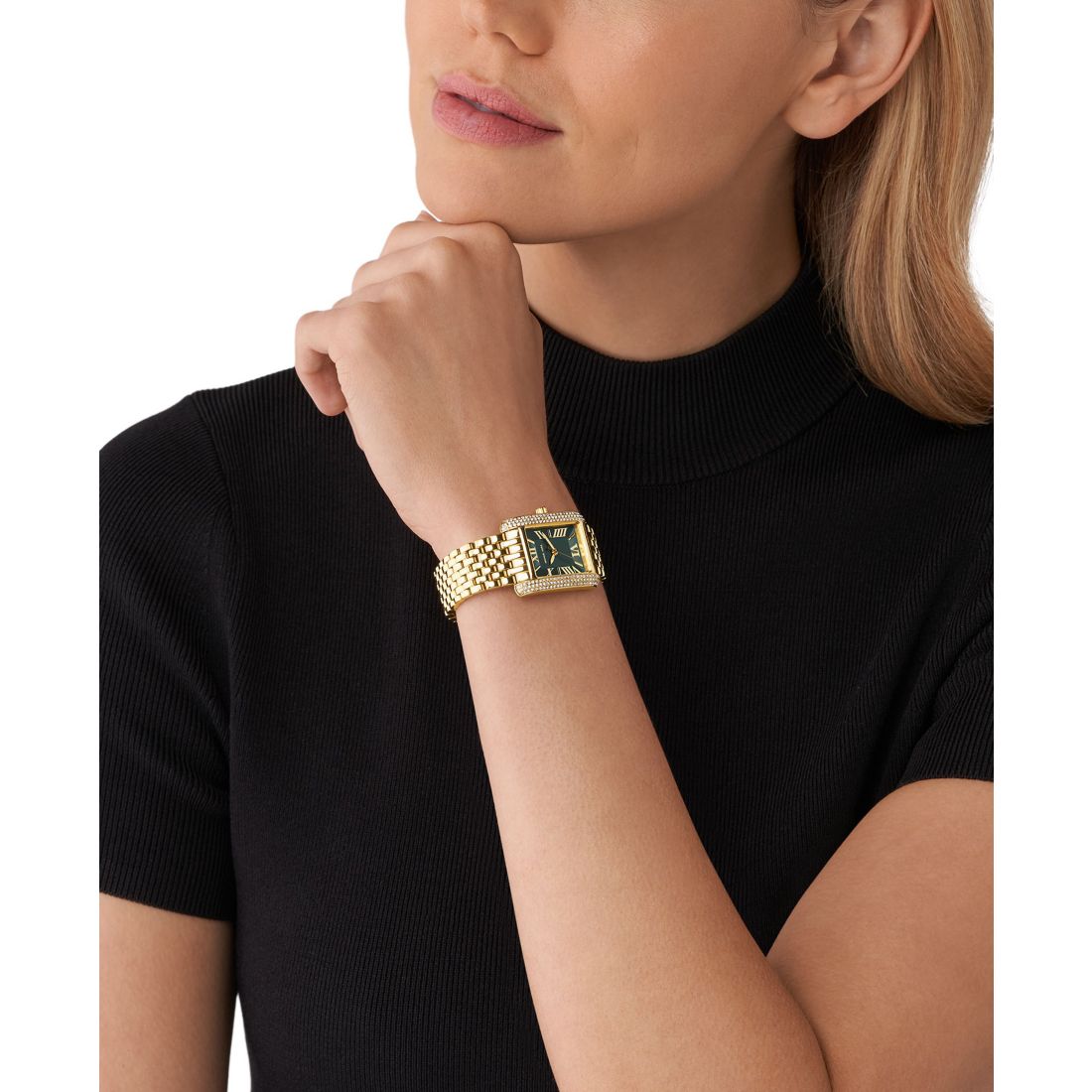 Michael Kors Women's Emery Three-Hand Gold-Tone Stainless Steel Watch 33 x 27mm