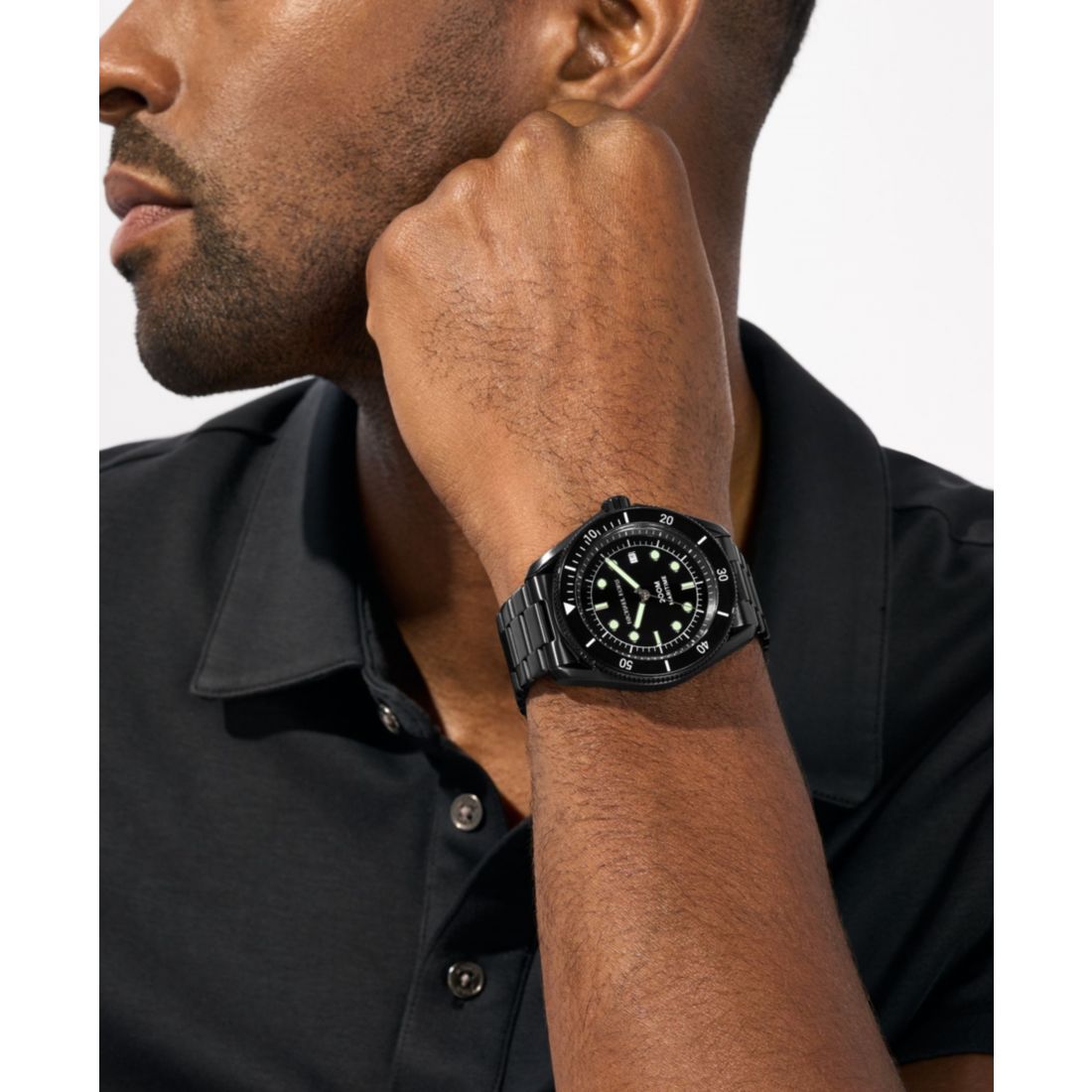 Michael Kors Men's Maritime Three-Hand Black Stainless Steel Watch 42mm