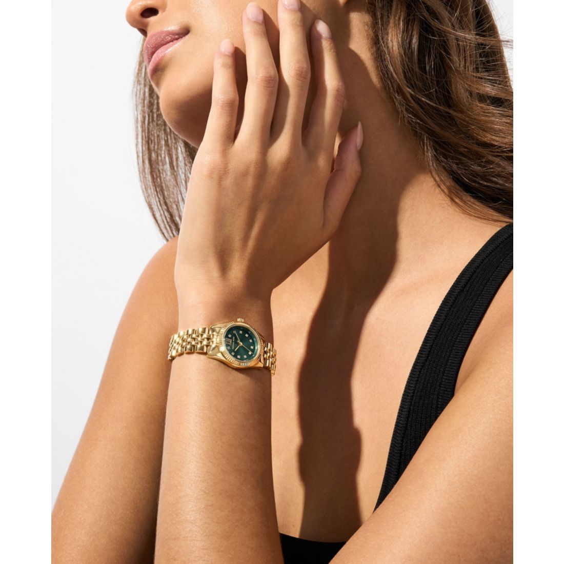 Michael Kors Women's Lexington Three-Hand Gold-Tone Stainless Steel Watch 26mm