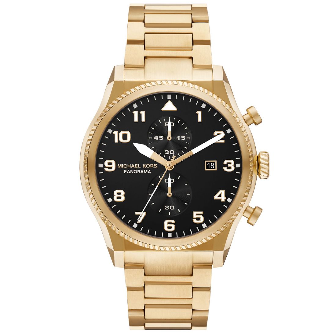 Michael Kors Men's Panorama Chronograph Gold-Tone Stainless Steel Watch, 44mm