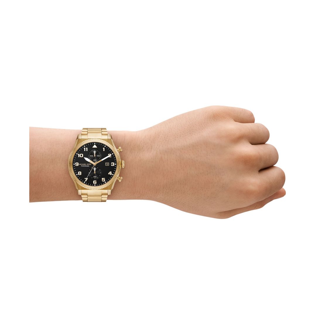 Michael Kors Men's Panorama Chronograph Gold-Tone Stainless Steel Watch, 44mm