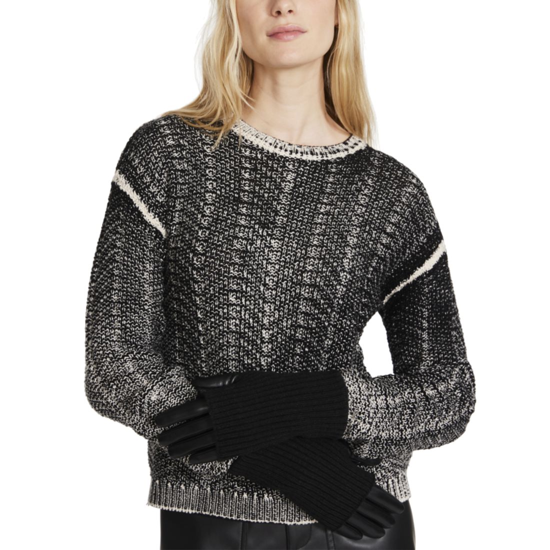Steve Madden Women's Mixed-Media Gloves