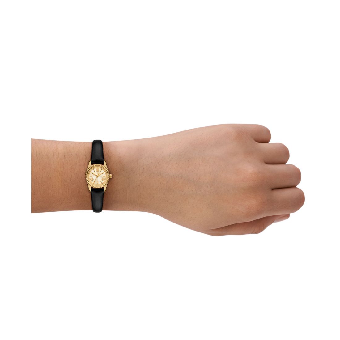 Michael Kors Women's Lexington Black Leather Watch, 19mm