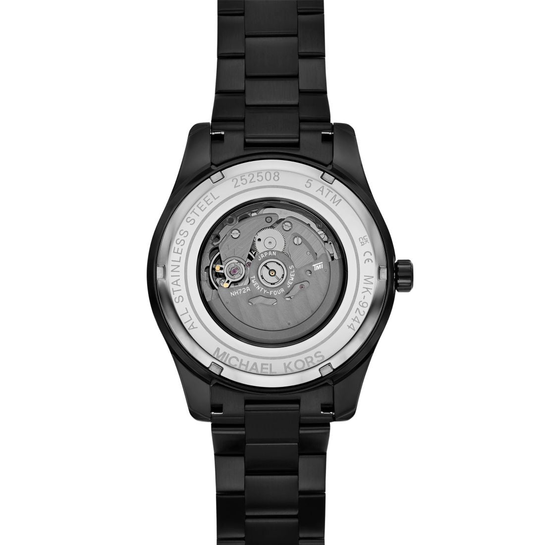 Michael Kors Men's Lexington Automatic Black Ip Stainless Steel Watch, 45mm