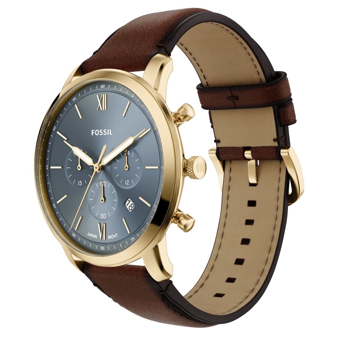 Fossil Men's Neutra Chronograph Brown Leather Watch, 44mm