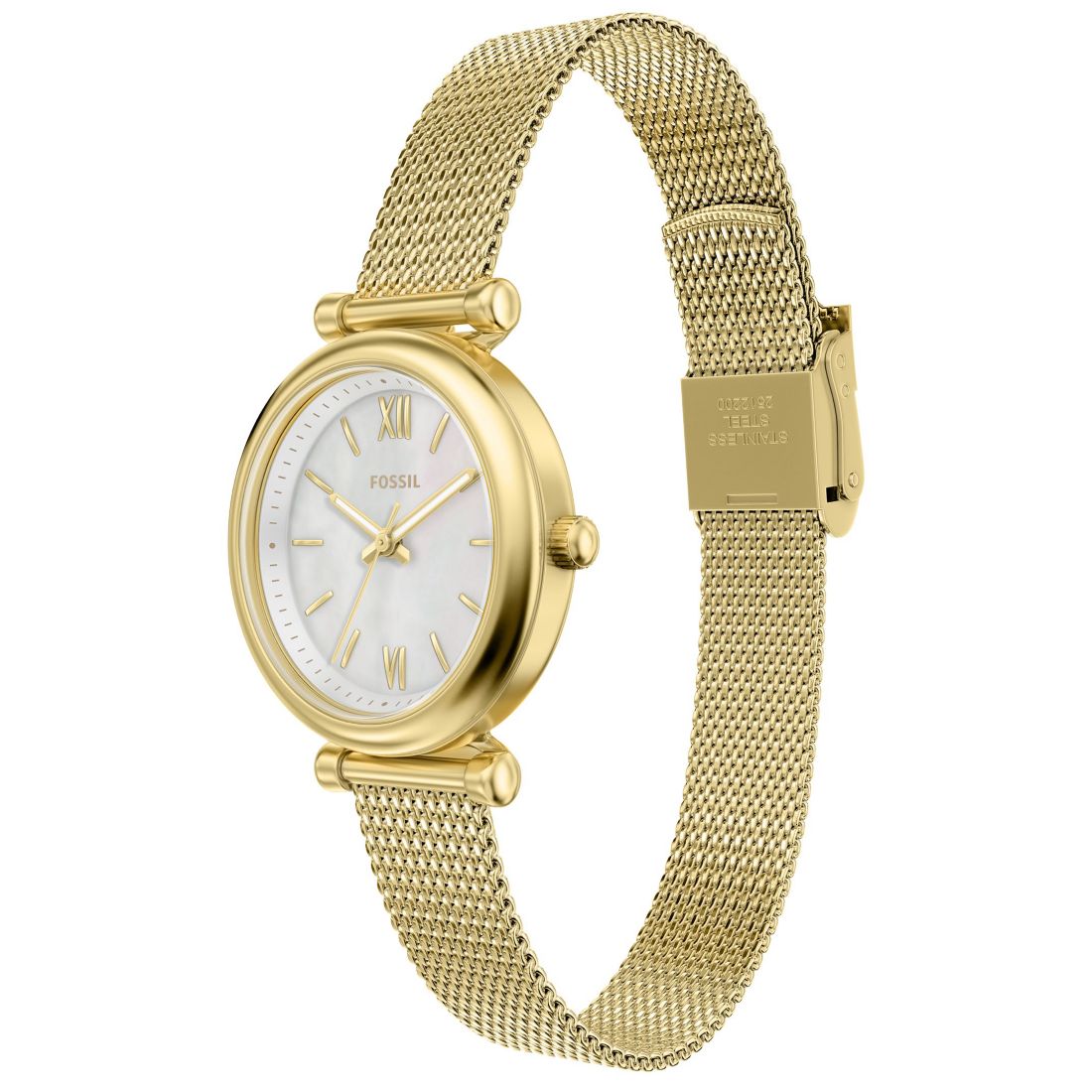 Fossil Women's Carlie Three-Hand Gold-Tone Stainless Steel Watch, 28mm