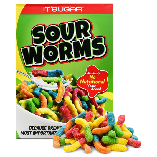 It'Sugar Sour Worms Cereal Gift Box, 24 oz