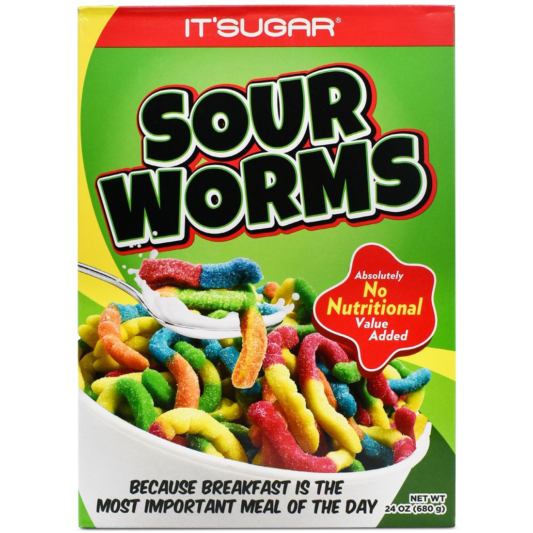 It'Sugar Sour Worms Cereal Gift Box, 24 oz