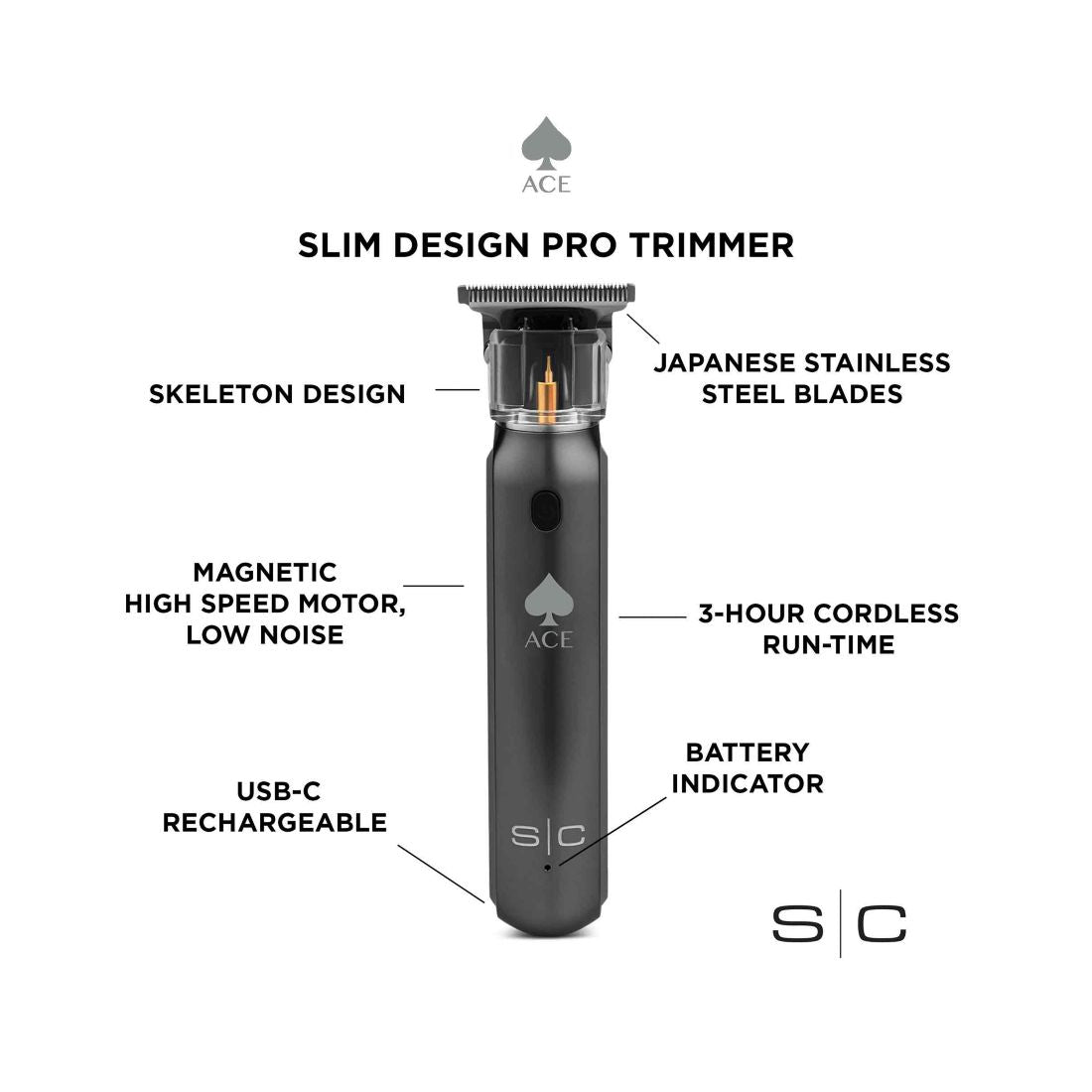 StyleCraft Professional Ace Cordless Precision Hair Trimmer
