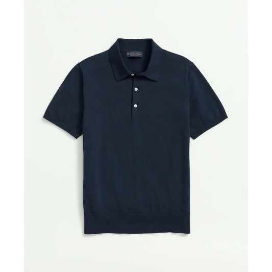 Supima Cotton Short-Sleeve Polo Sweater