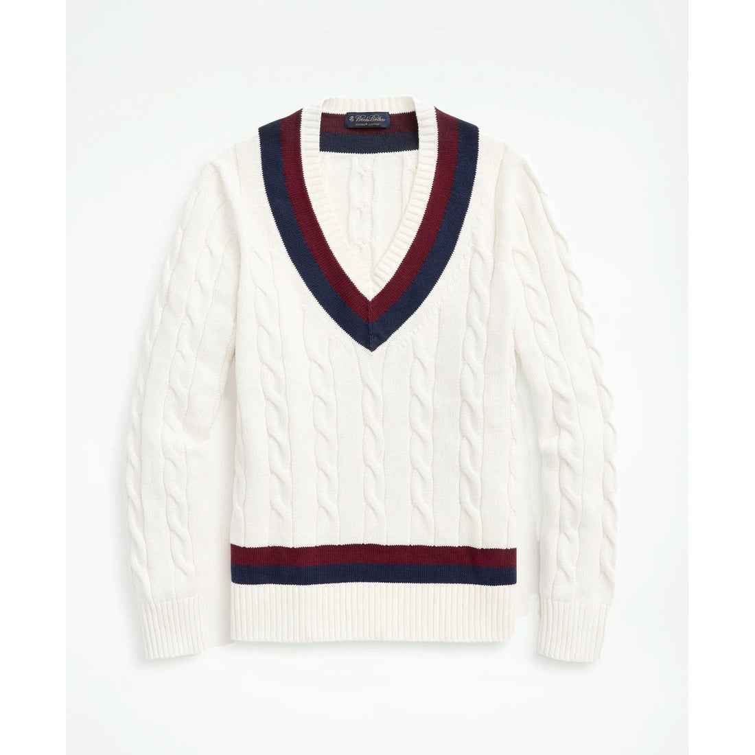 Vintage-Inspired Tennis V-Neck Sweater in Supima Cotton