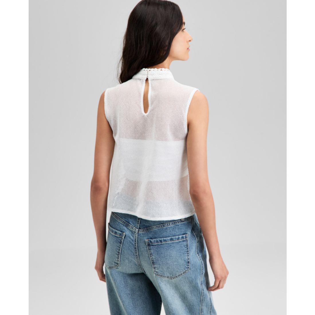 And Now This Women's Cotton Floral-Applique Sleeveless Top, Exclusively at Macy's