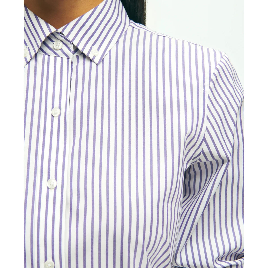 Classic Fit Stretch Supima Cotton Non-Iron Bengal Stripe Dress Shirt
