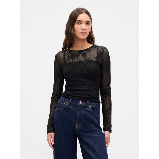 Women's Sheer Lace Top