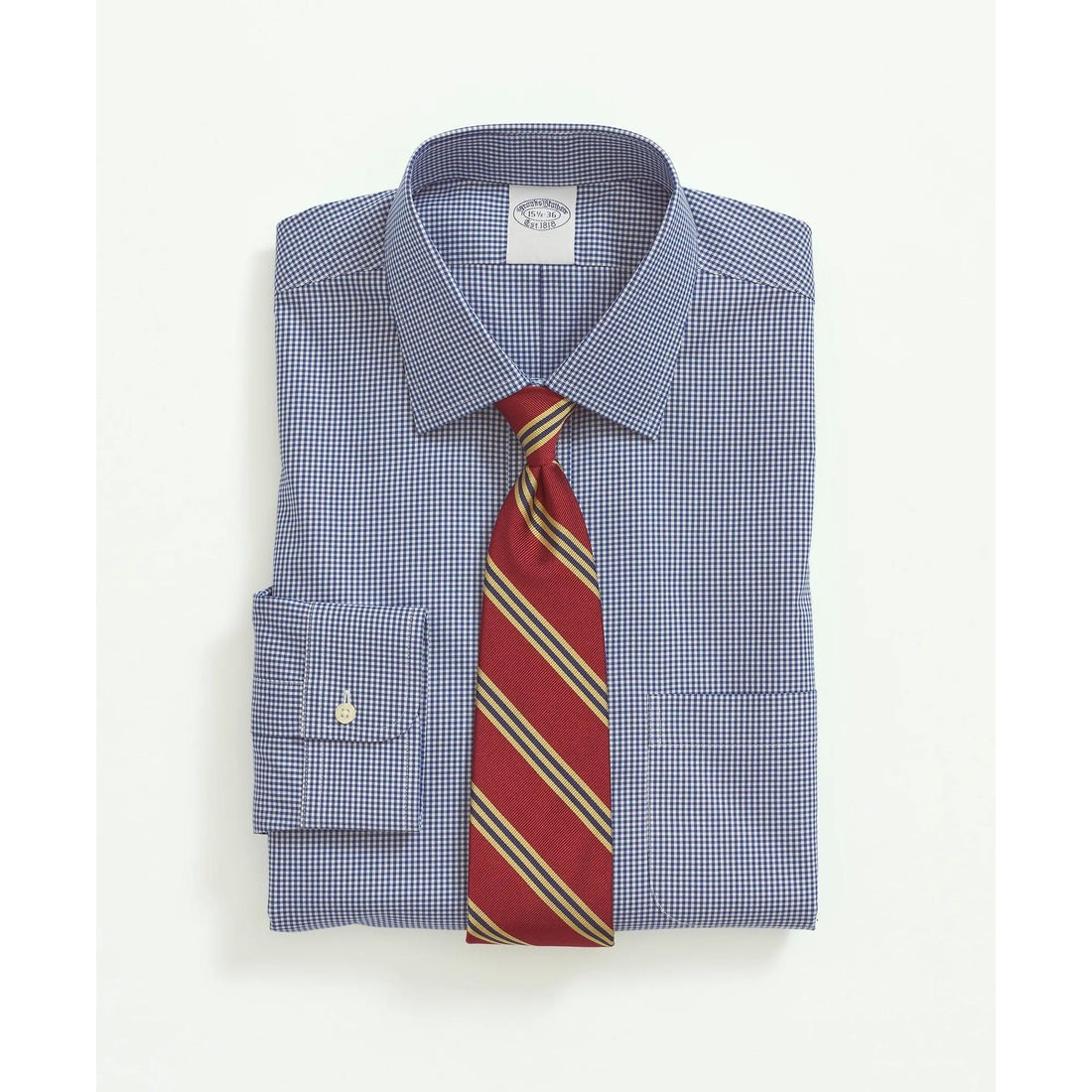 Stretch Supima Cotton Non-Iron Pinpoint Oxford Ainsley Collar, Gingham Dress Shirt