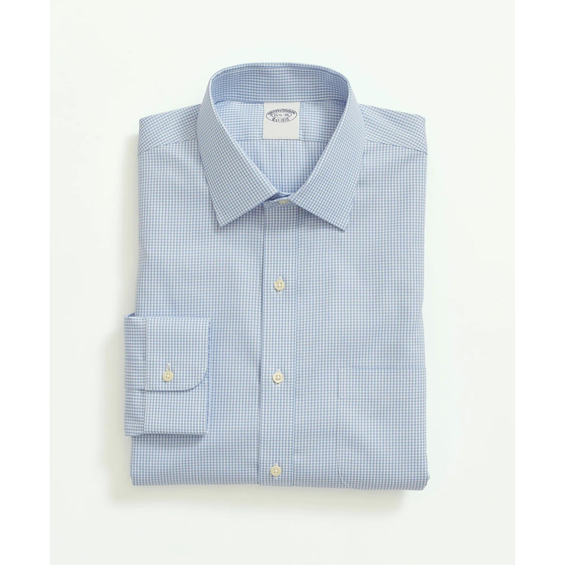 Stretch Supima Cotton Non-Iron Pinpoint Oxford Ainsley Collar, Gingham Dress Shirt