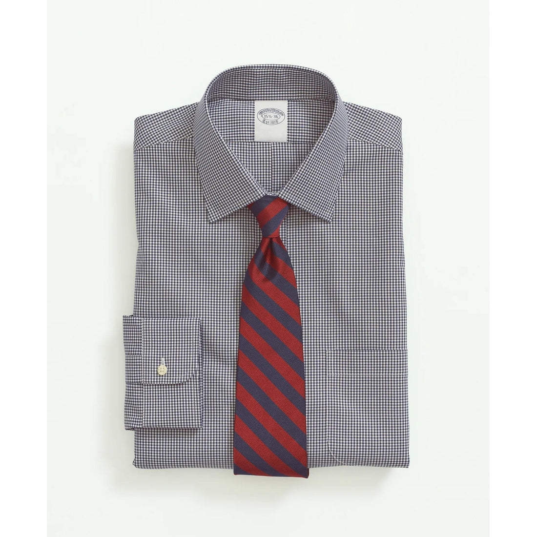 Stretch Supima Cotton Non-Iron Pinpoint Oxford Ainsley Collar, Gingham Dress Shirt