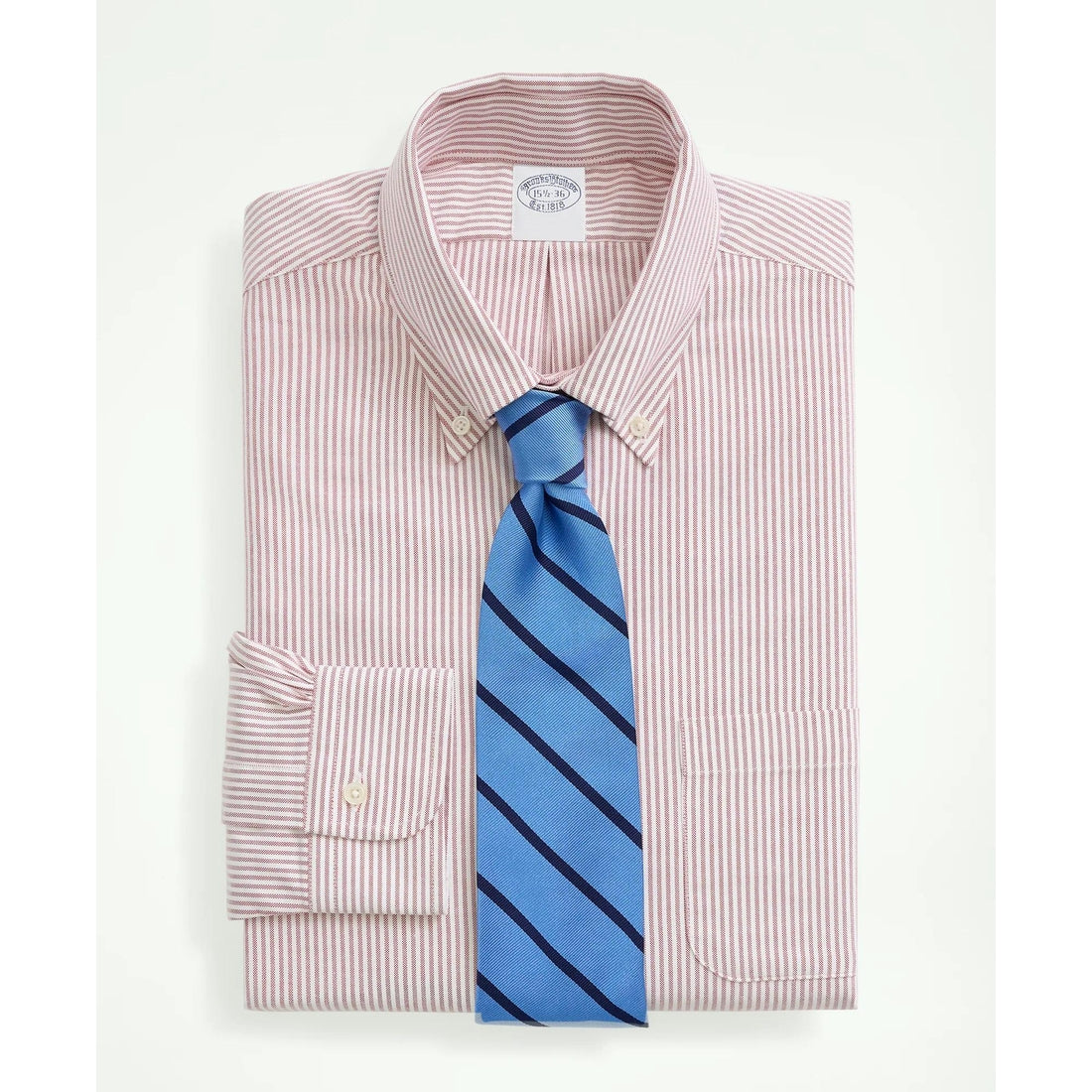 American-Made Oxford Cloth Button-Down Stripe Dress Shirt