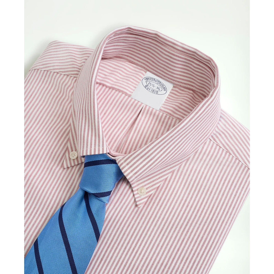 American-Made Oxford Cloth Button-Down Stripe Dress Shirt