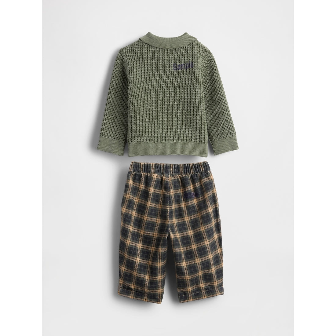 Baby Waffle Polo Shirt Outfit Set