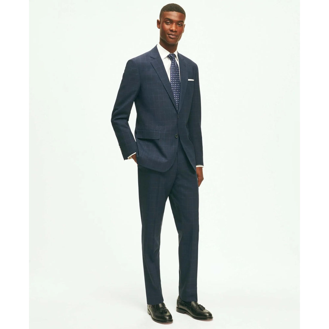 Brooks Brothers Explorer Collection Slim Fit Wool Checked Suit Jacket