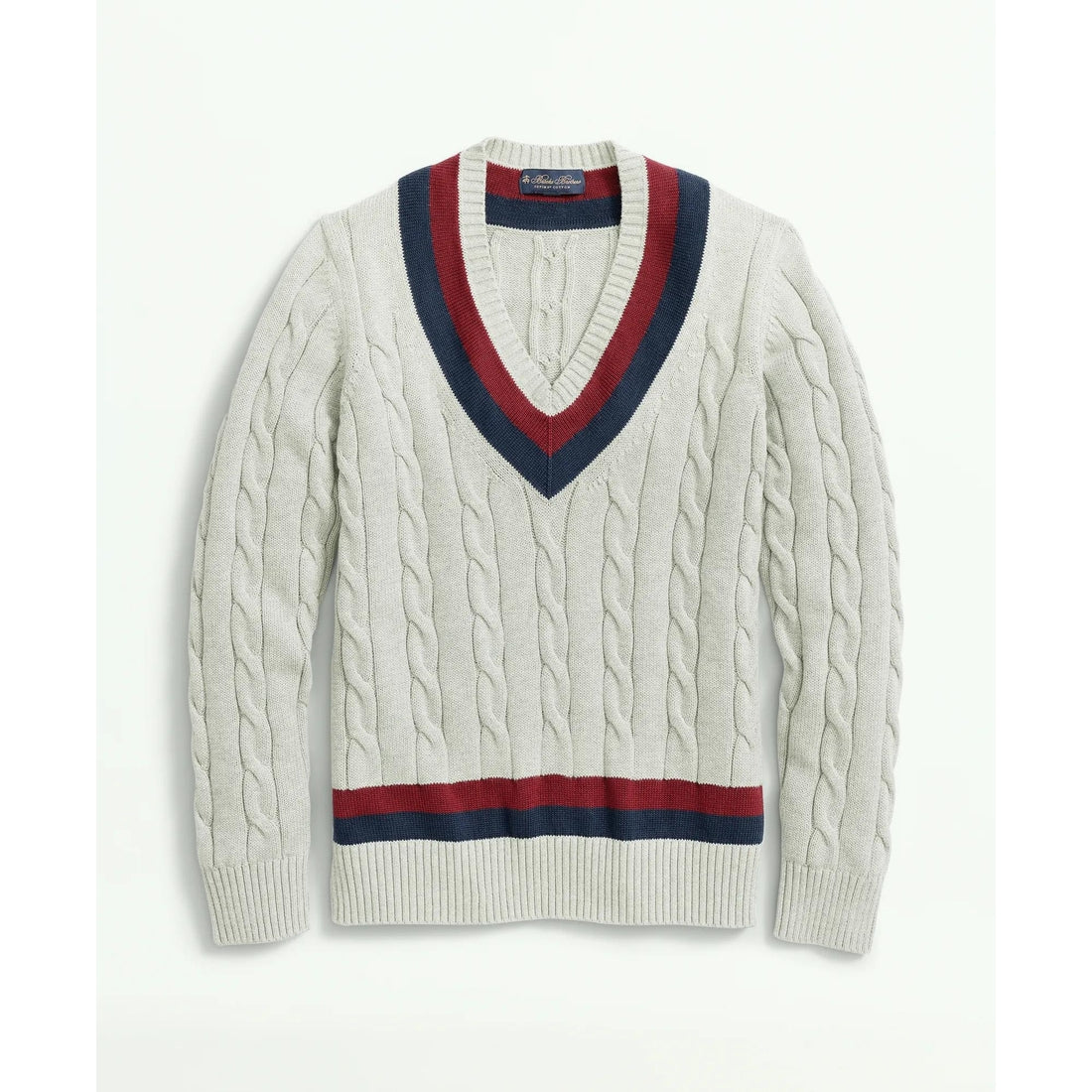 Vintage-Inspired Tennis V-Neck Sweater in Supima Cotton