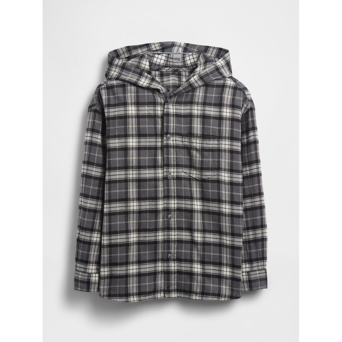 Boys' Organic Cotton Hooded Flannel Shirt