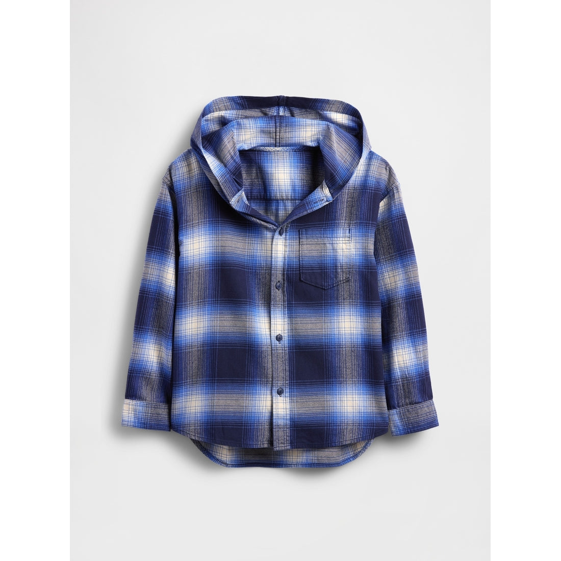 Boys' Organic Cotton Hooded Flannel Shirt