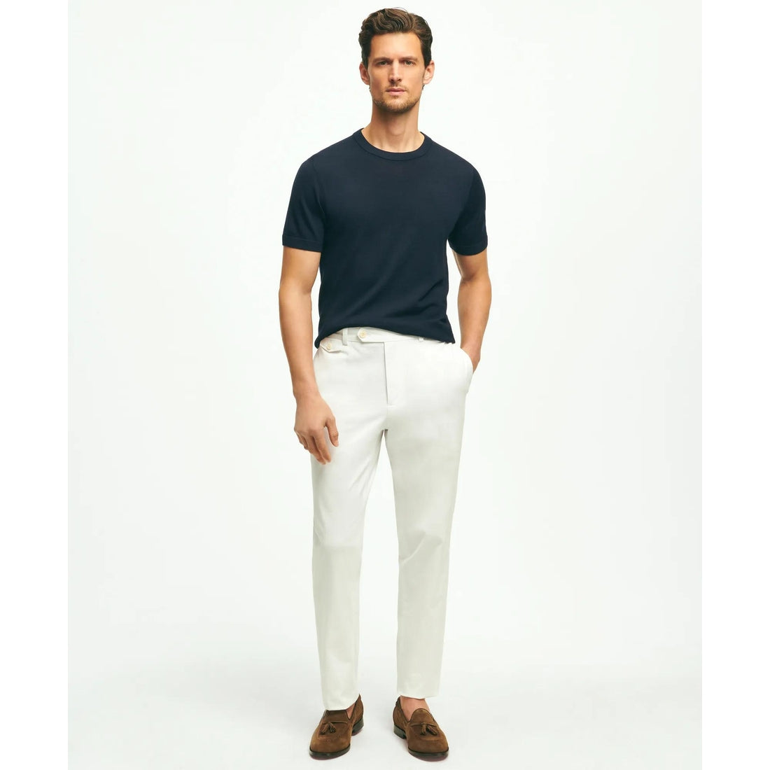 Lightweight Luxe All-Season Sweater, Short Sleeve Crewneck