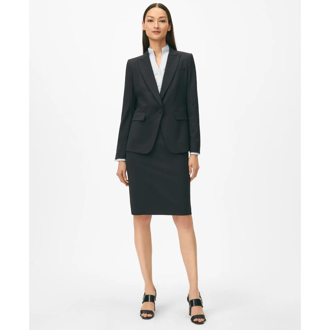 The Essentials Brooks Brothers Stretch Wool Pencil Skirt