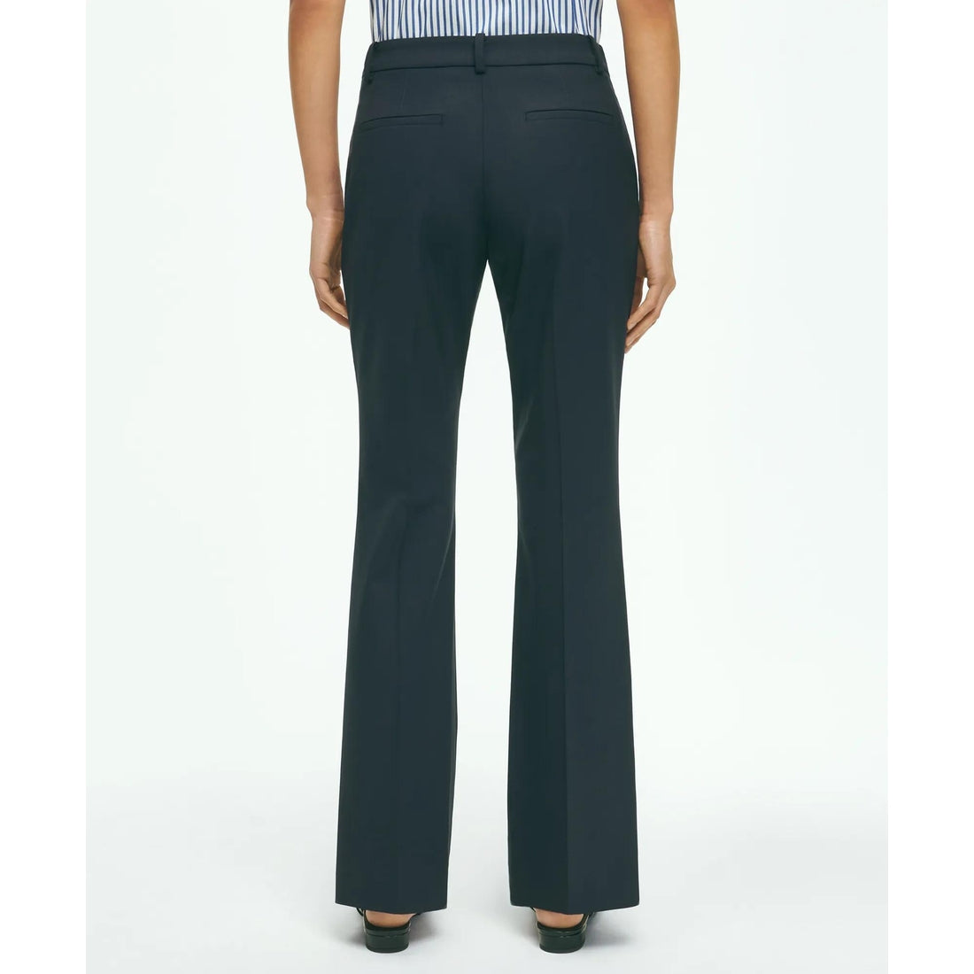 The Essentials Brooks Brothers Stretch Wool Flare Leg Trousers