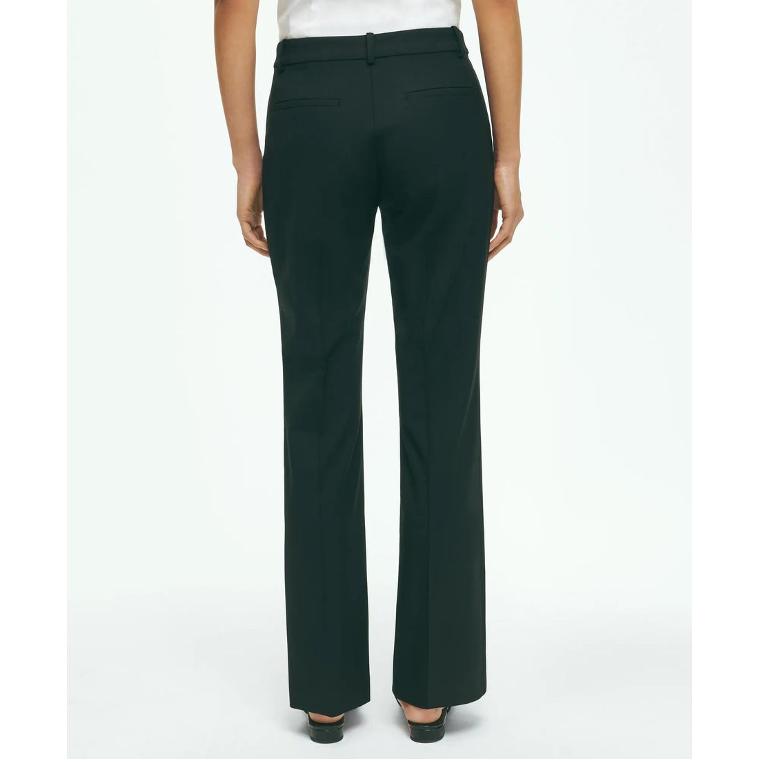 The Essentials Brooks Brothers Stretch Wool Flare Leg Trousers
