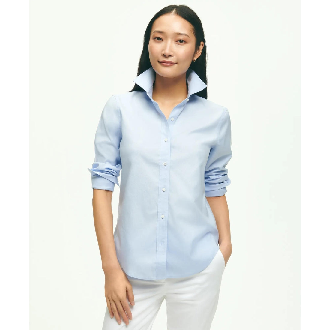 Classic-Fit Non-Iron Stretch Supima Cotton Dress Shirt