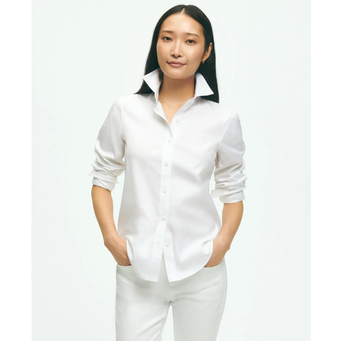 Classic-Fit Non-Iron Stretch Supima Cotton Dress Shirt