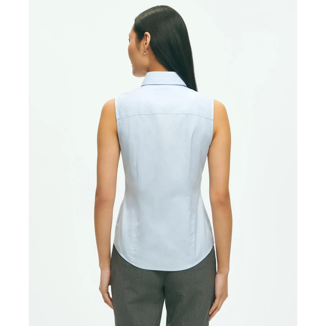 Fitted Non-Iron Stretch Supima Cotton Sleeveless Dress Shirt