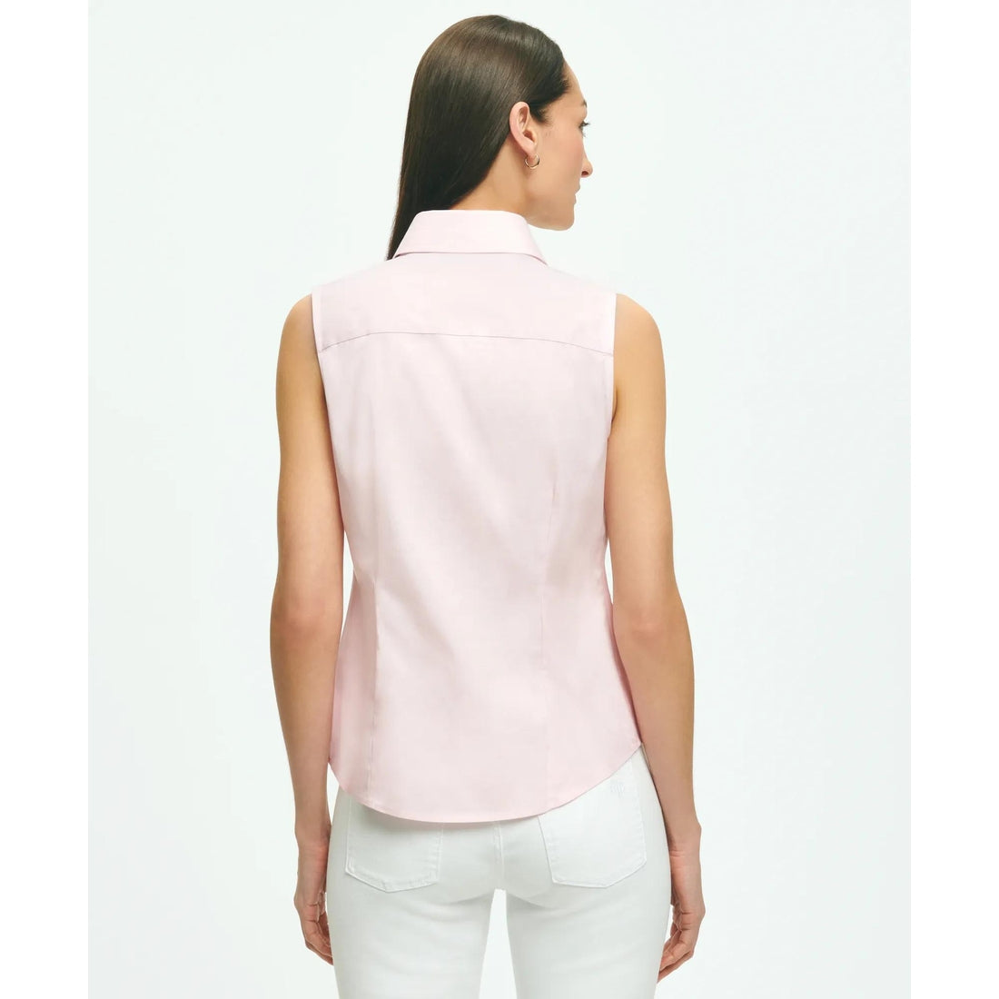 Fitted Non-Iron Stretch Supima Cotton Sleeveless Dress Shirt