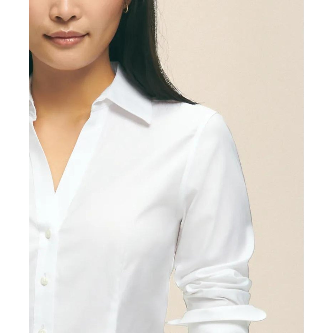 Fitted Non-Iron Stretch Supima Cotton Dress Shirt
