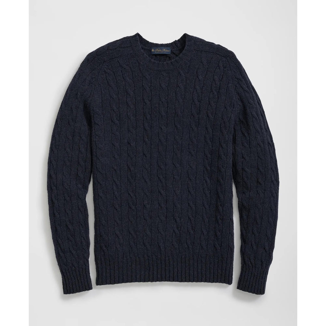 Cable Crewneck Sweater in Shetland Wool