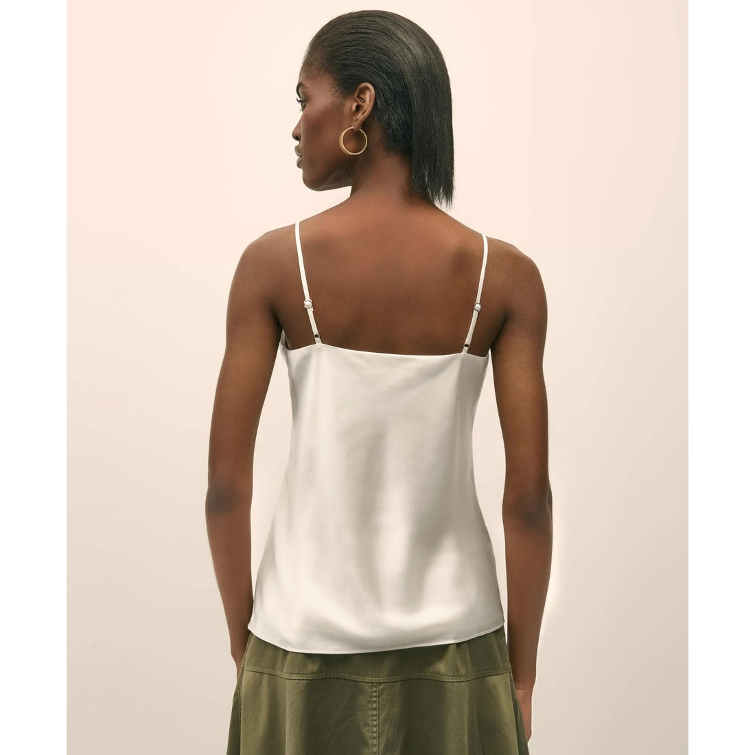 V-Neck Camisole in Washable Silk Charmeuse