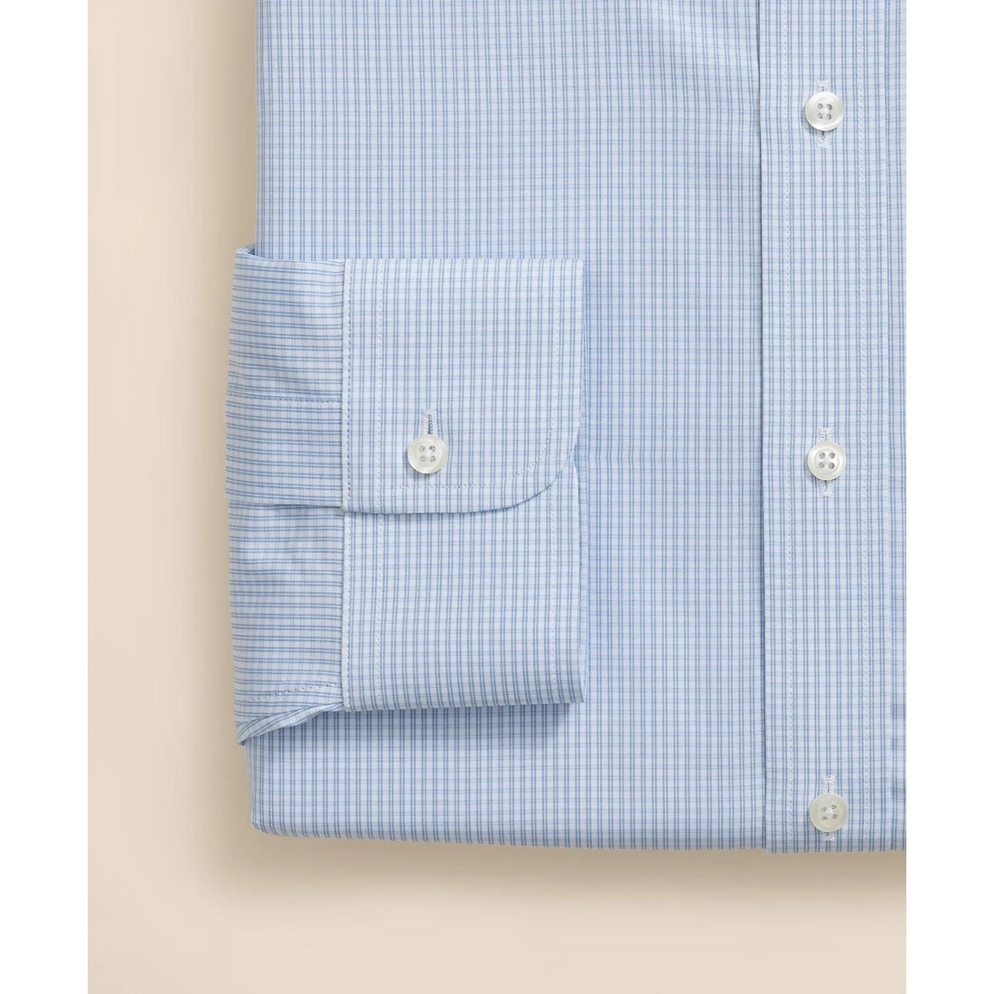 Pure Supima Cotton Regular-Finish Polo Button Down Collar, Micro Windowpane Dress Shirt