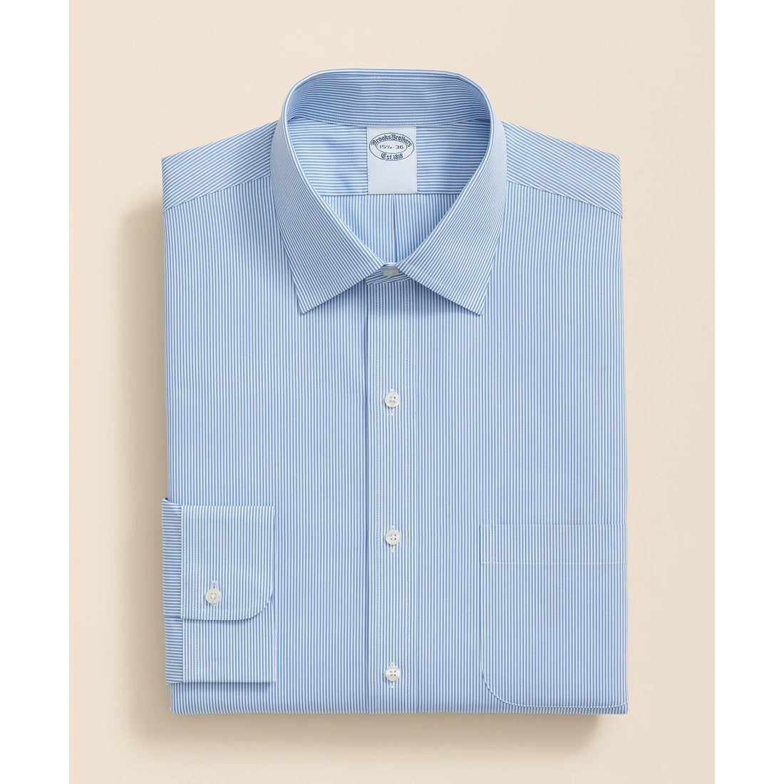 Pure Supima Cotton Regular-Finish Ainsley Collar, Mini Stripe Dress Shirt