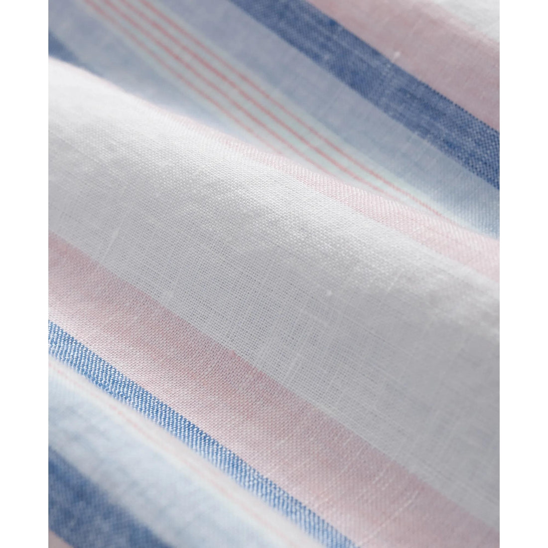 Irish Linen Polo Button Down Collar, Awning Stripe Shirt