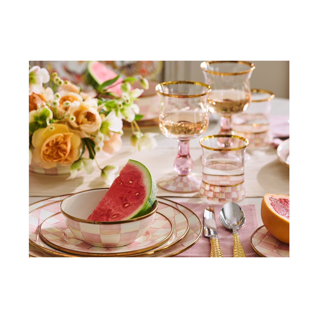 Mackenzie-Childs Rosy Check Everyday Bowl, 16-oz.