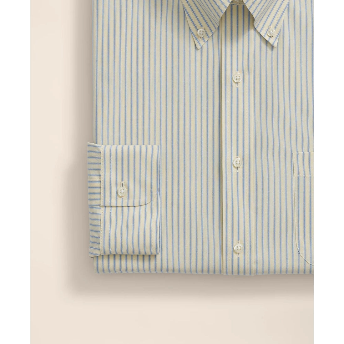 Stretch Supima Cotton Non-Iron Broadcloth Polo Button-Down Collar, Striped Dress Shirt