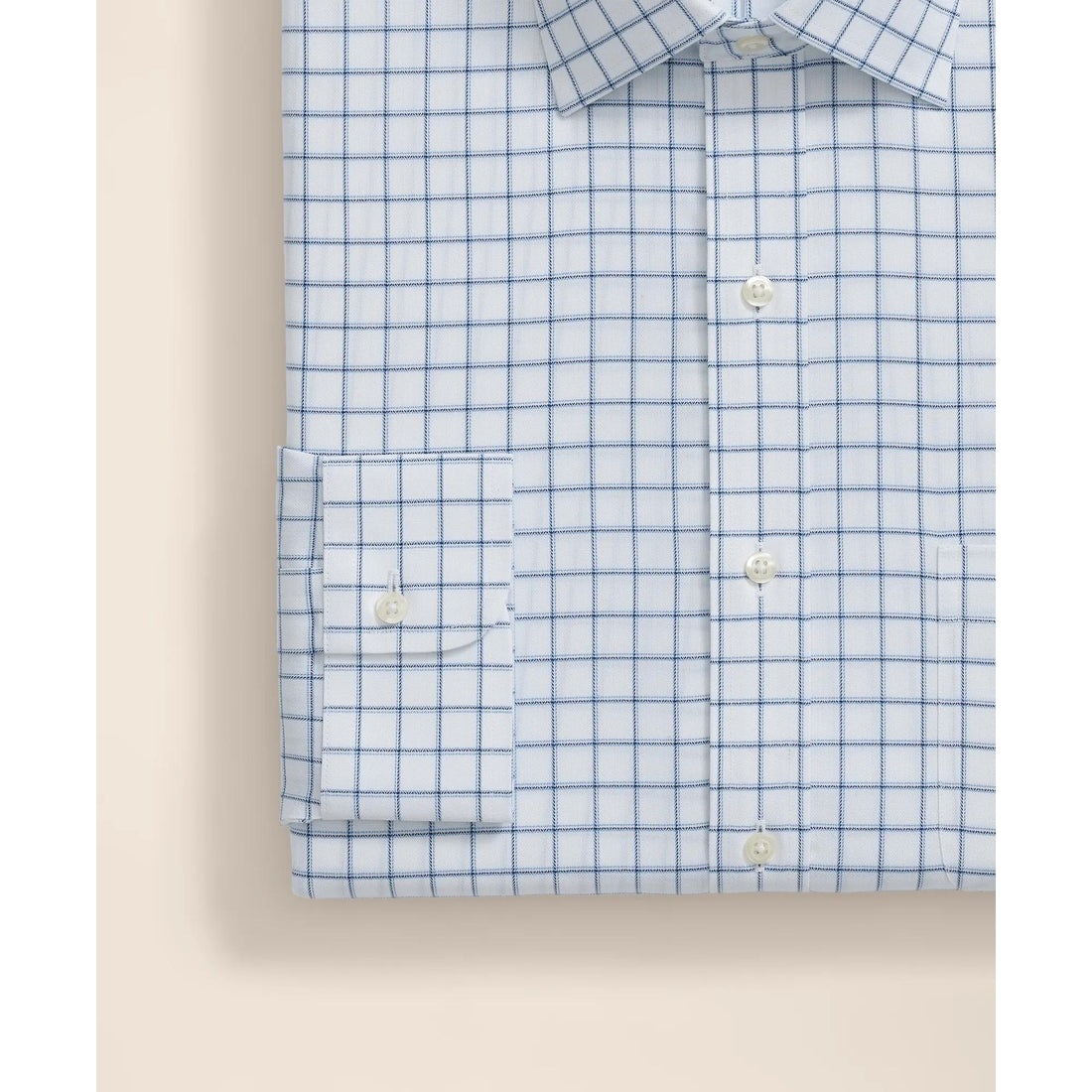 Brooks Brothers Explorer Collection Non-Iron Twill Ainsley Collar, Windowpane Dress Shirt