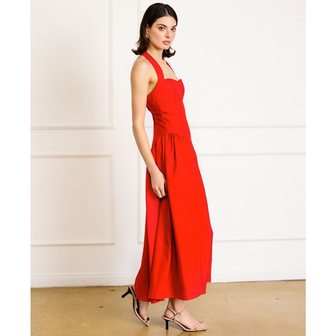 Line & Dot Women's Greta Halter Sleeveless Maxi Dress