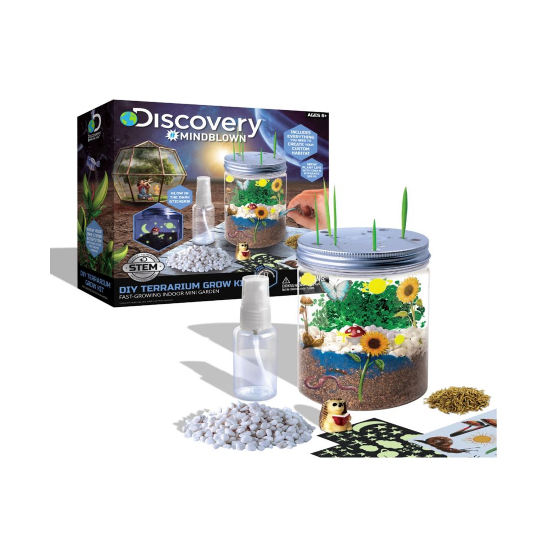 Discovery Kids Diy Terrarium Grow Kit, Fast-Growing Indoor Mini Garden